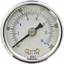 1/8" NPT 0-200 PSI Air Pressure Gauge Center Back Mount With 1.5" Face