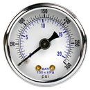 1/8" NPT 0-300 Air Pressure Gauge Center Back Mount with 1.5" Face