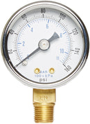 1/8" NPT 0-160 PSI Air Pressure Gauge Lower Side Mount with 1.5" Face