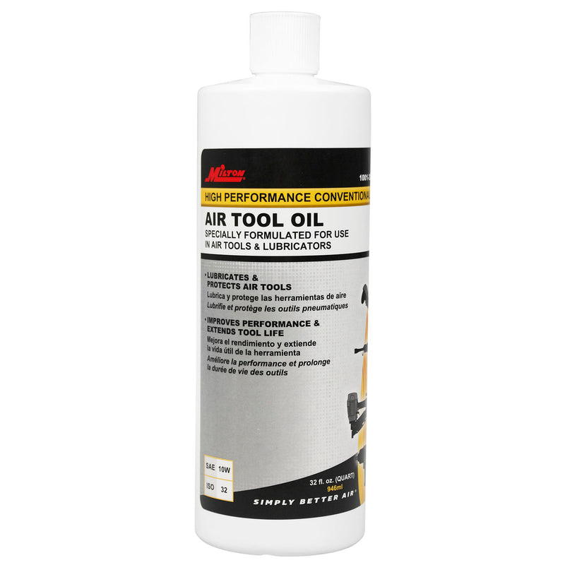 Milton Pneumatic Air Tool Oil Lubricant 32 Oz 10W ISO 32 Non-Synthetic 1001-32