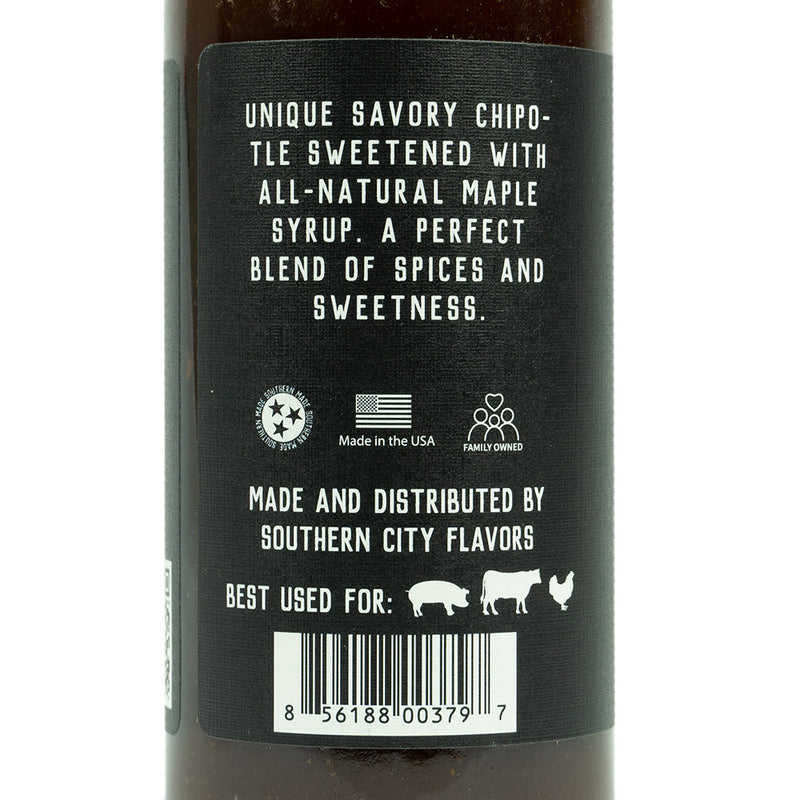 Southern City Flavors Maple Chipotle BBQ Sauce With 100% Pure Maple Syrup 15 oz