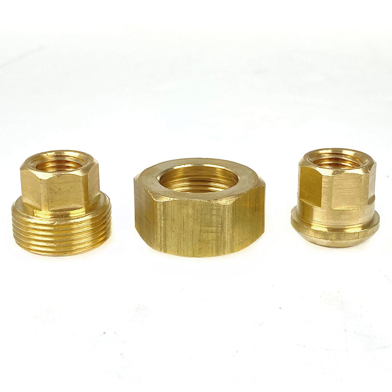 1/4" NPT Female Solid Brass Three Piece Pipe Union Fitting Adapter