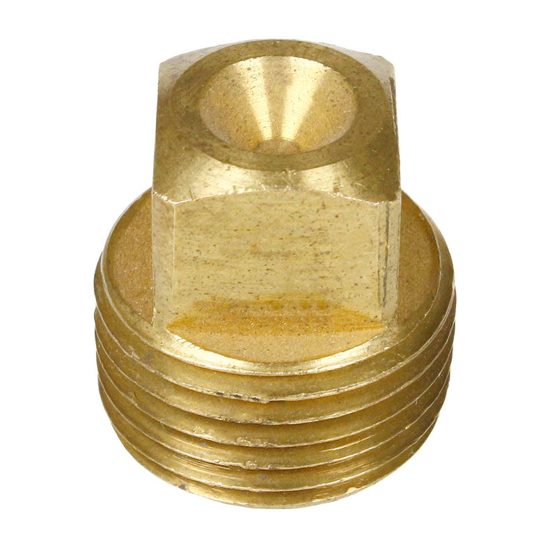 3/8" NPTF Barstock Square Head Plug Solid Brass Pipe Fitting End Cap Brand New