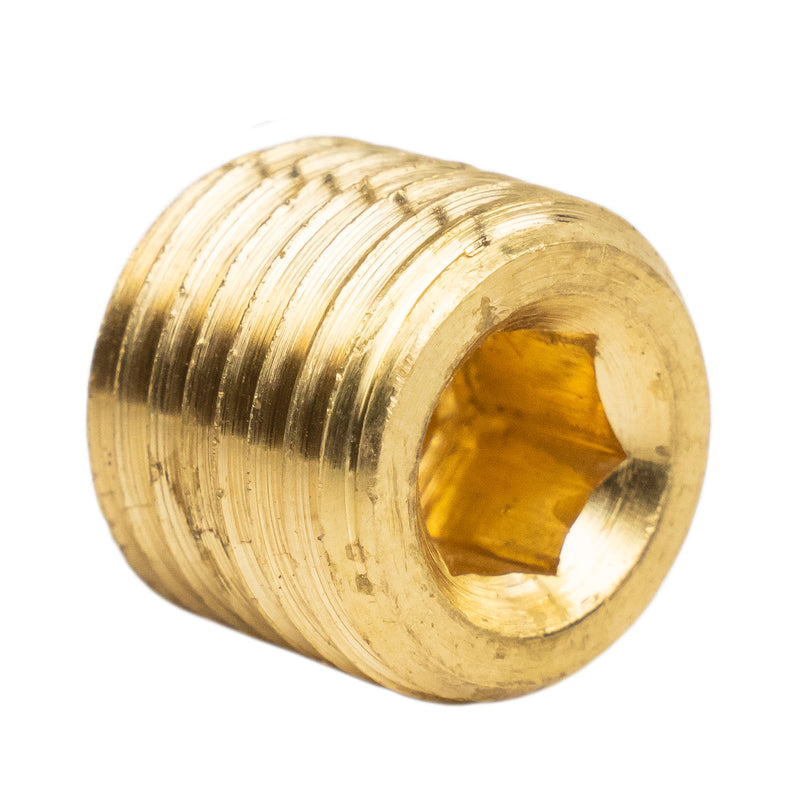 1/4" Pipe Plug Countersunk Hex Head Style Male NPT Brass Pipe End Fitting Cap