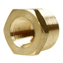 3/4" x 3/8" Male NPTF x Female NPTF Hex Bushing Reducer Solid Brass Pipe Fitting