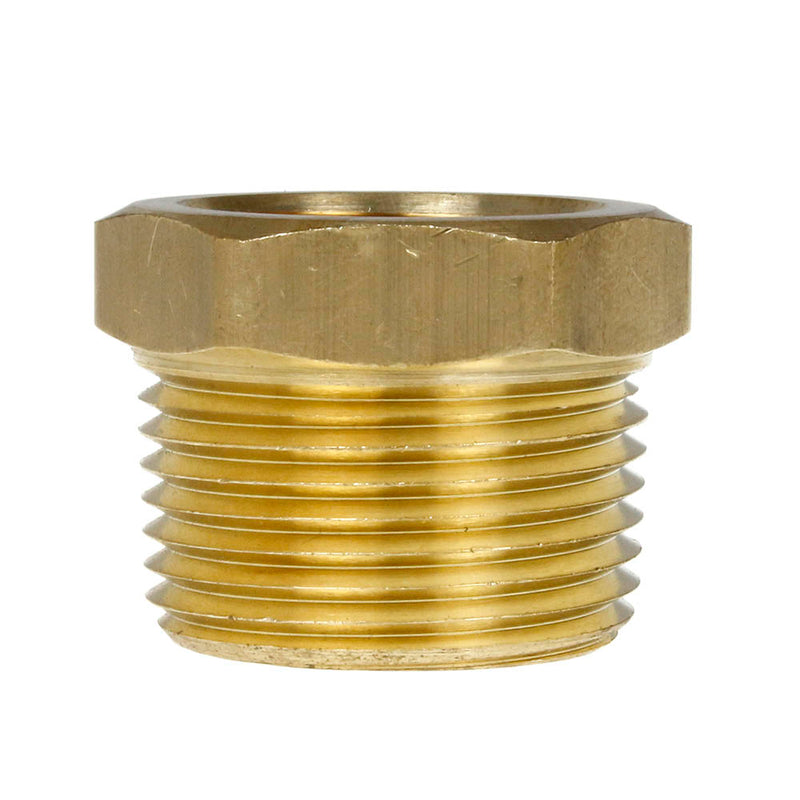 1" x 3/4" Male NPTF x Female NPTF Hex Bushing Reducer Solid Brass Pipe Fitting