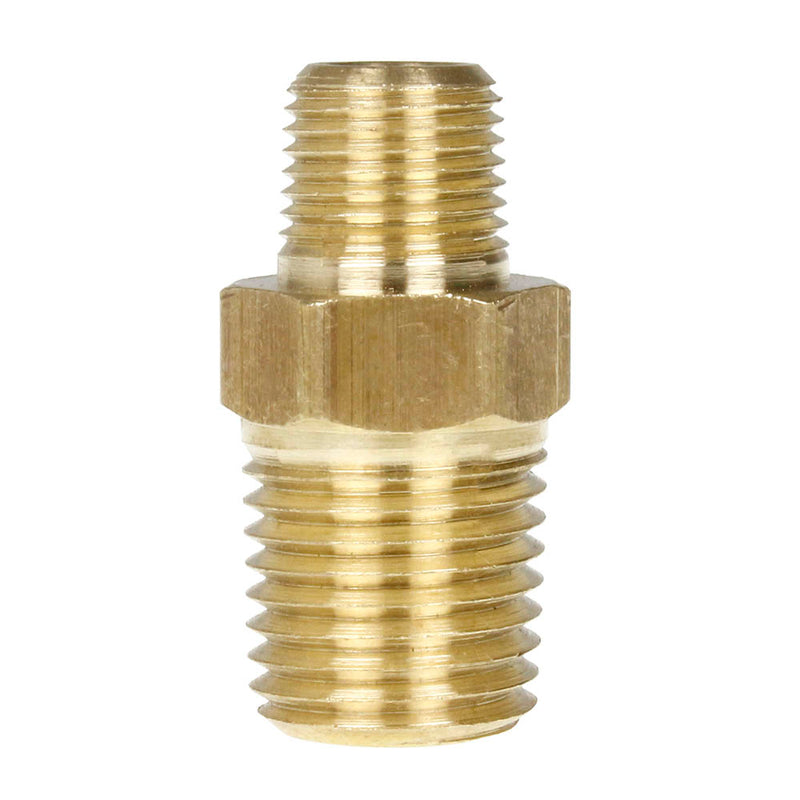 1/4" x 1/8" Male NPTF Pipe Reducing Hex Nipple Solid Brass Pipe Fitting New