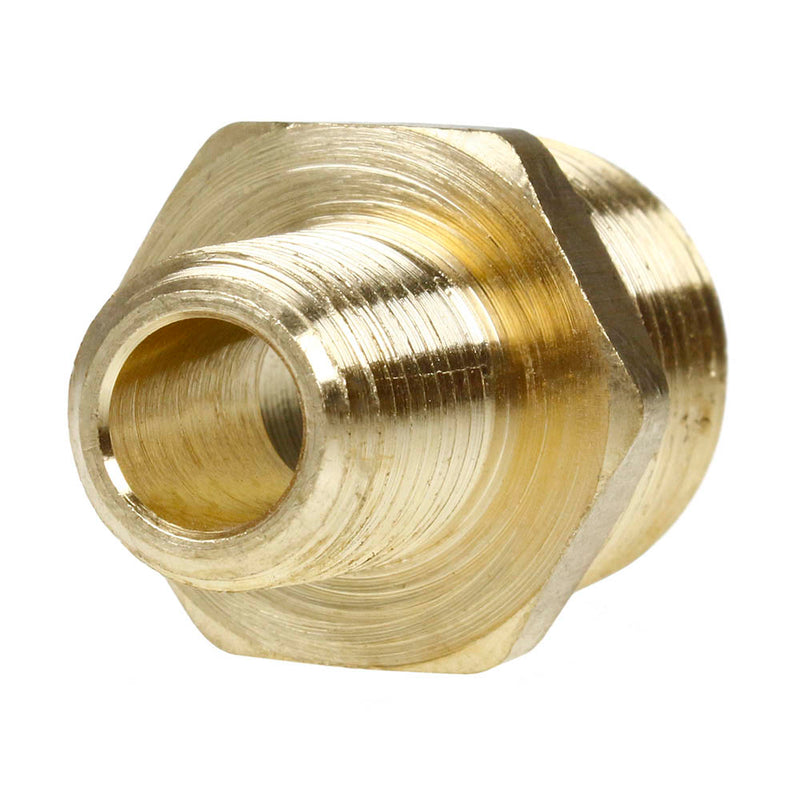 1/2" x 1/4" Male NPTF Pipe Reducing Hex Nipple Solid Brass Pipe Fitting 112RFC
