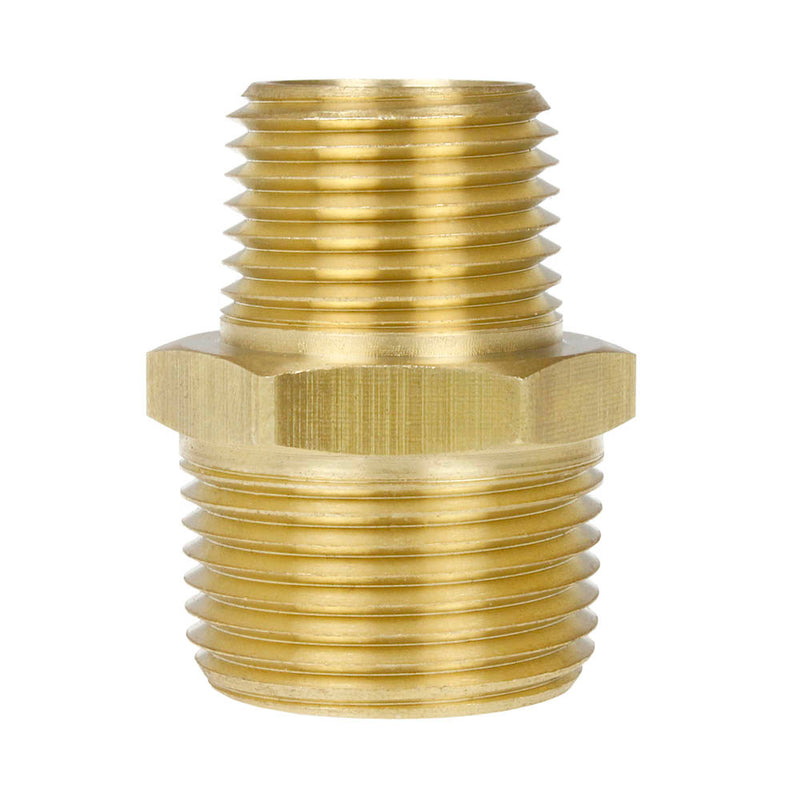 3/4" x 1/2" Male NPTF Pipe Reducing Hex Nipple Solid Brass Pipe Fitting New