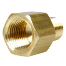 3/8" x 1/4" Female NPTF x Male NPTF Solid Brass Extension Adapter Pipe Fitting