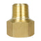 1/2" x 3/8" Female NPTF x Male NPTF Solid Brass Extension Adapter Pipe Fitting
