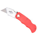 Folding Utility Knife Box Cutter Lock Back Clip 6 Blades Quick Change Red