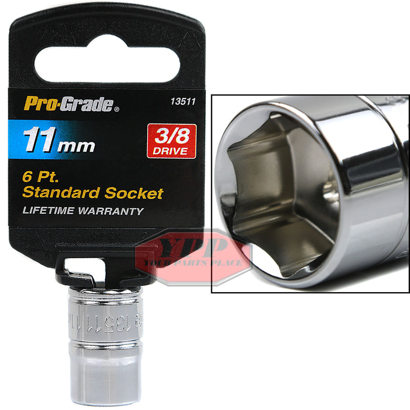 11mm Shallow Socket 3/8" Drive 6 Point Metric Pro-Grade 13511 Short