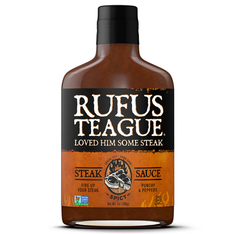 Rufus Teague Spicy Steak Sauce 7 Oz Bottle Punchy Tangy Dipping Sauce No Gluten