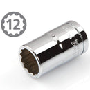 12 Point 1/2" Drive x 15mm Shallow Socket Premium Vanadium Steel TEKTON 14228