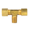 1/4" Compression Tee Fitting with 1/8" Male NPT Thread Brass Male Branch Tee 72C