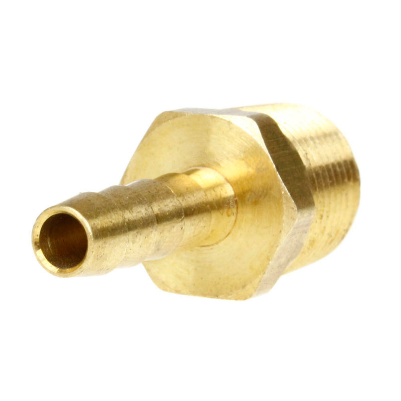 1/4" x 3/8" Hose I.D. x Male NPTF Rigid Hose Barb Adapter Solid Brass Fitting