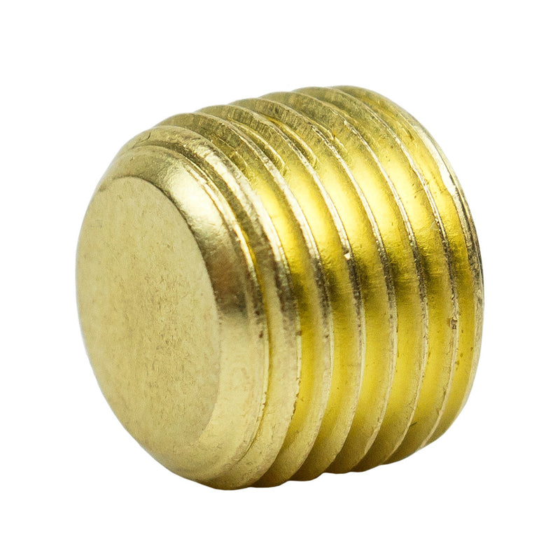 1/8" Pipe Plug Countersunk Hex Head Style Male NPT Brass Pipe End Fitting Cap