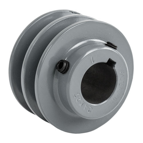 Masterdrive Cast Iron 2.75" Dual Groove Pulley for A Section V Belt 4L with 1" Shaft 1/4" Key Size 2AK27-1