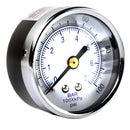 1/4" 0-100 PSI Air Pressure Gauge Center Back Mount With 2" Face