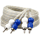 2 Channel RCA Cable 17 Ft Twisted Wire Audio Cables Interconnect Blue White