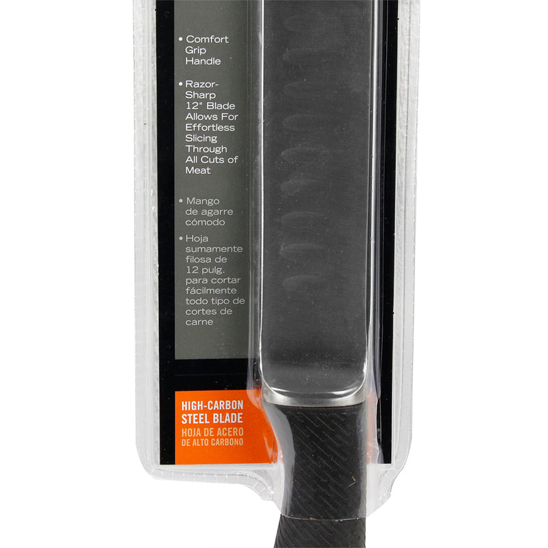 Mr Bar-B-Q Carving Knife Carbon Steel 12 Inch Blade With Comfort Grip Handle