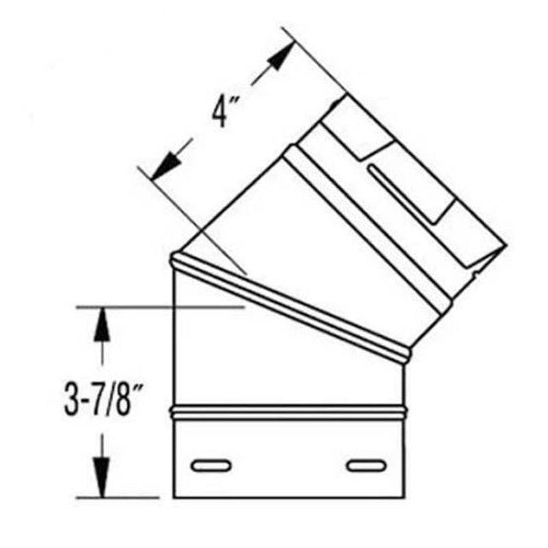 Comfortbilt Duravent 4" Pelletvent Pro Galvalume 45 Degree Elbow 4PVP-E45