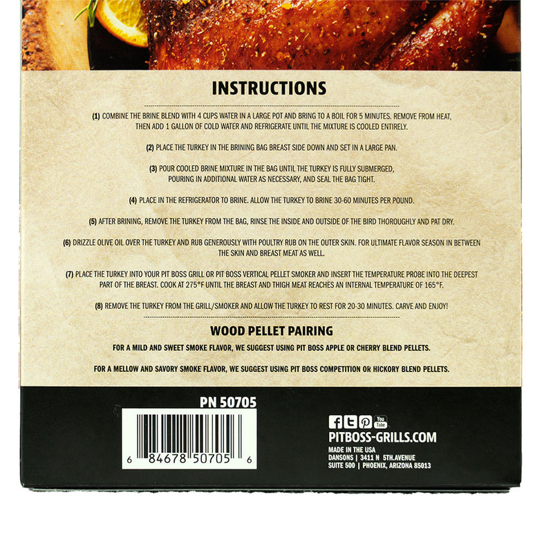 Pit Boss Turkey Brine Bag and Poultry Rub Prep Kit Pitmasters Holiday Flavor