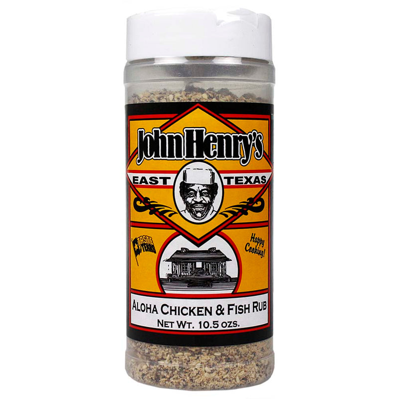 John Henry's Aloha Chicken & Fish Rub Blend Ginger Sesame Garlic 10.5 Oz Bottle