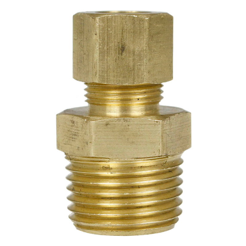 1/2" Male NPTF x 3/8" OD Compression Tube Adapter Solid Brass Pipe Fitting 68EF