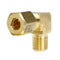 1/4" x 1/8" Tube OD x Male NPTF 90 Degree Barstock Elbow Solid Brass Fitting