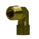 3/8" x 3/8" Compression x Male NPT 90 Degree Elbow Forged Brass Fitting 69EEE