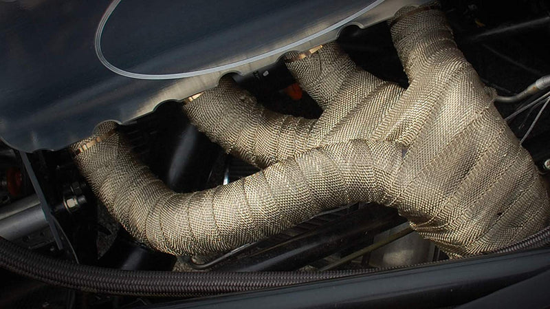2 x 50ft Titanium High Temperature Header Manifold Exhaust Heat Wrap Tape Roll 2 x 50ft Titanium High Temperature Header Manifold Exhaust Heat Wrap Tape Roll