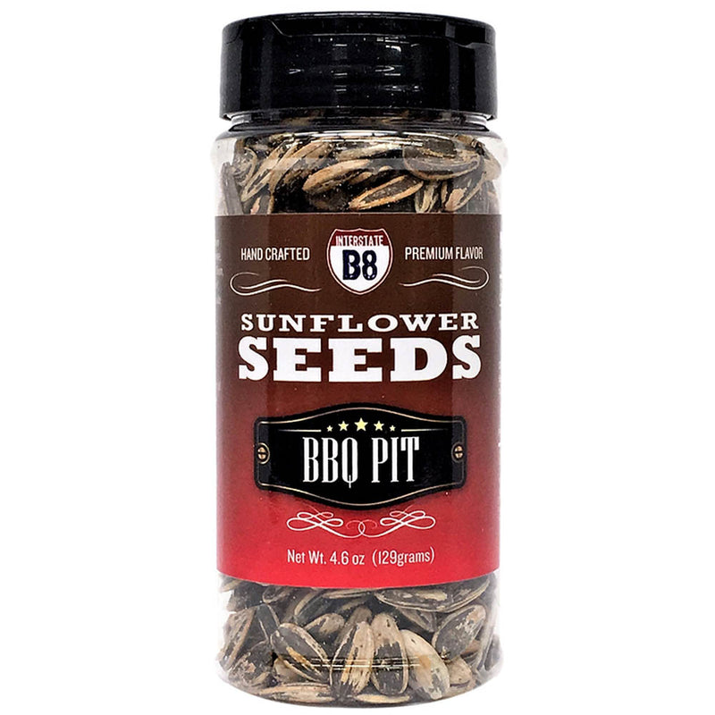 Interstate B8 BBQ Pit Flavor Sunflower Seeds 4.6 Oz Bottle 82724