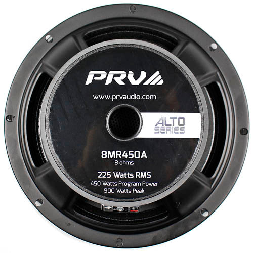 PRV Audio 8" Midrange Loudspeaker 450 Watts Max 8 Ohm Alto Series 8MR450A Single