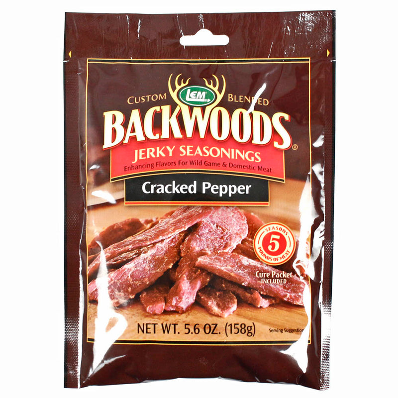 LEM 5.6 oz Backwoods Cracked Pepper Jerky Seasonings Bag for 5 lbs of Meat 9024