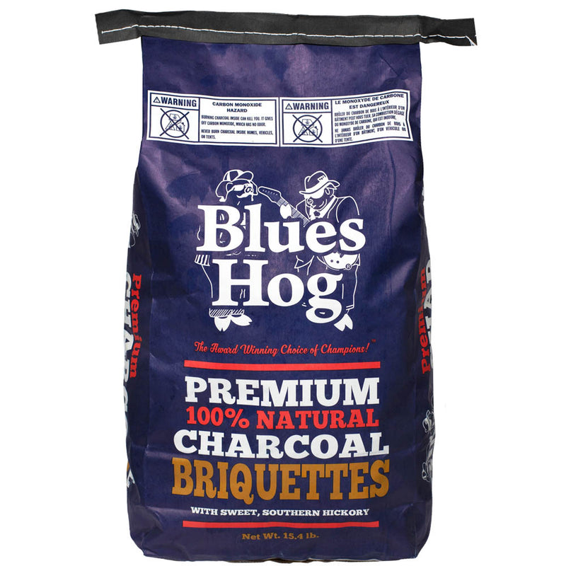 Blues Hog Premium Charcoal Briquettes Southern Hickory 100% Natural 15.4 lb Bag