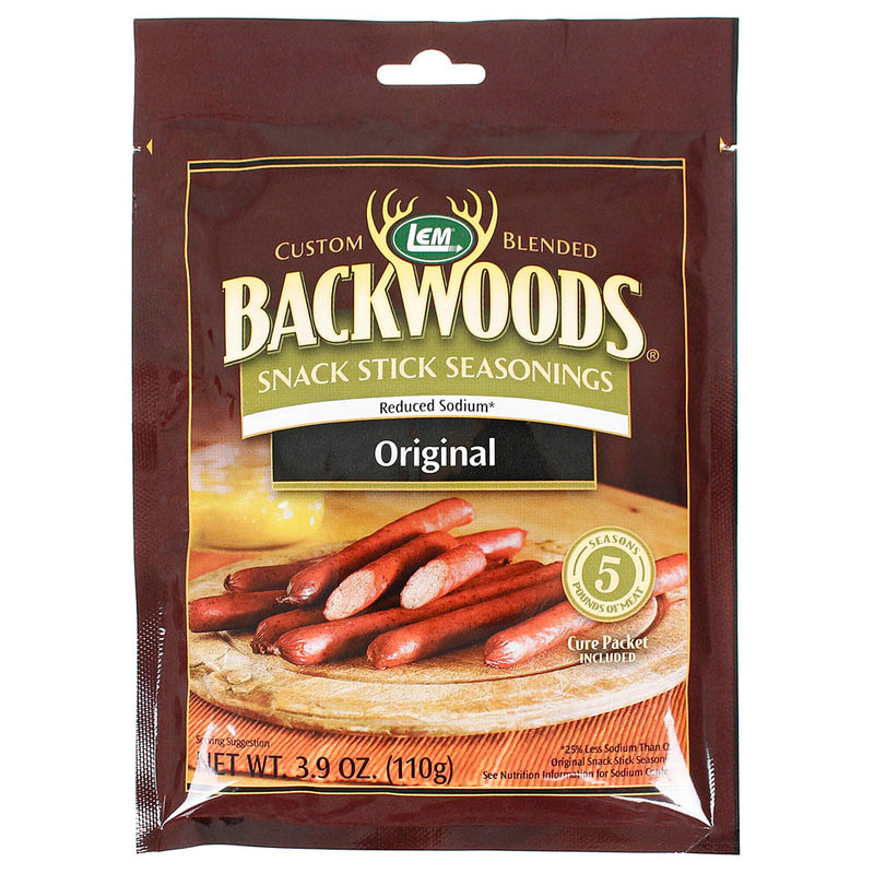 Backwoods Reduced Sodium Snack Stick Seasoning for 5 Lbs of Meat 3.9 Oz 9161