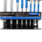 Powerbuilt 8 Pc 3 Way T-Handle Torx Key Wrench with Rack Set Metric 941645 Blue