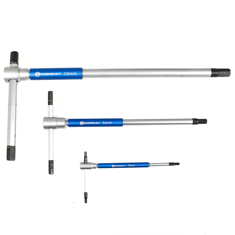 Powerbuilt 8 Pc 3 Way T-Handle Torx Key Wrench with Rack Set Metric 941645 Blue