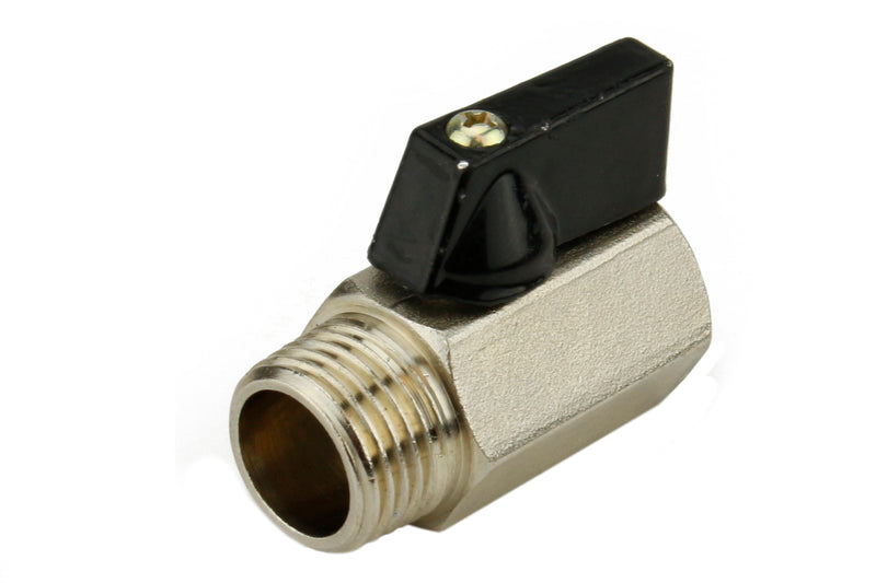 Mini 1/4" x 1/4" Male to Female NPT Ball Valve WOG 200 PSI