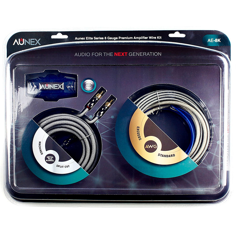 Aunex 8 Gauge Amplifier Wiring Kit Elite Series OFC Copper AE-8K Installation