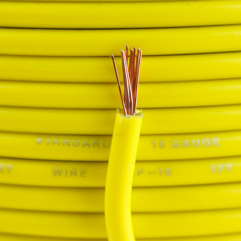 By the Foot 18 Gauge Yellow Remote Wire Power Ground Cable Audiopipe AP-18-500