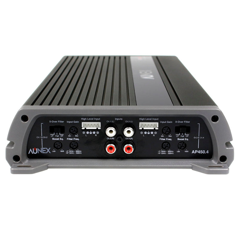 4 Channel Amp Class AB Amplifier 115W x 4 @ 2 Ohm AP Series Aunex AP450.4