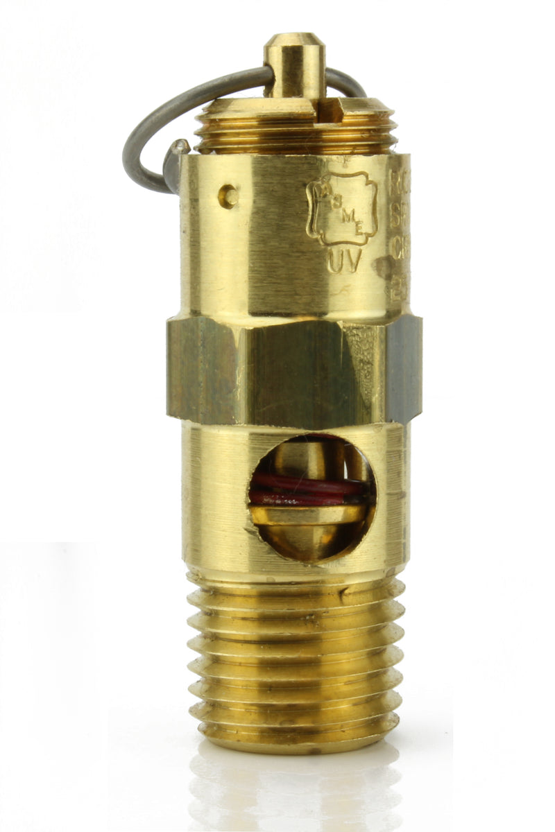135 PSI 1/4" Male NPT Air Compressor Pressure Relief Safety Pop Off Valve Solid Brass
