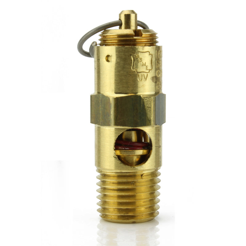 25 PSI 1/4" Male NPT Air Compressor Pressure Relief Safety Pop Off Valve Solid Brass