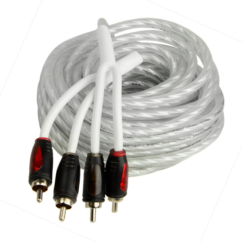 22 ft Triple Shield Platinum Twisted Interconnect RCA Cable Car Amp Cable B22TPR