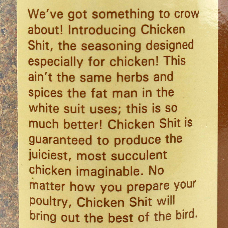 Big Cock Ranch 12 Oz Chicken Shit Poultry Seasoning All Purpose Gluten & Msg Free