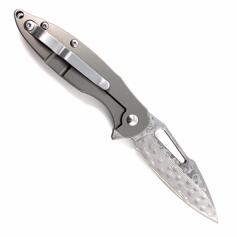 BNB Knives Titanium Flipper Pocket Knife Stainless Steel Drop Point BNB1441TF