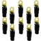 Bullz Audio Ring Terminals 1/0 Gauge 5/16" Hole Gold Plated Black 10 Pack BRT0B